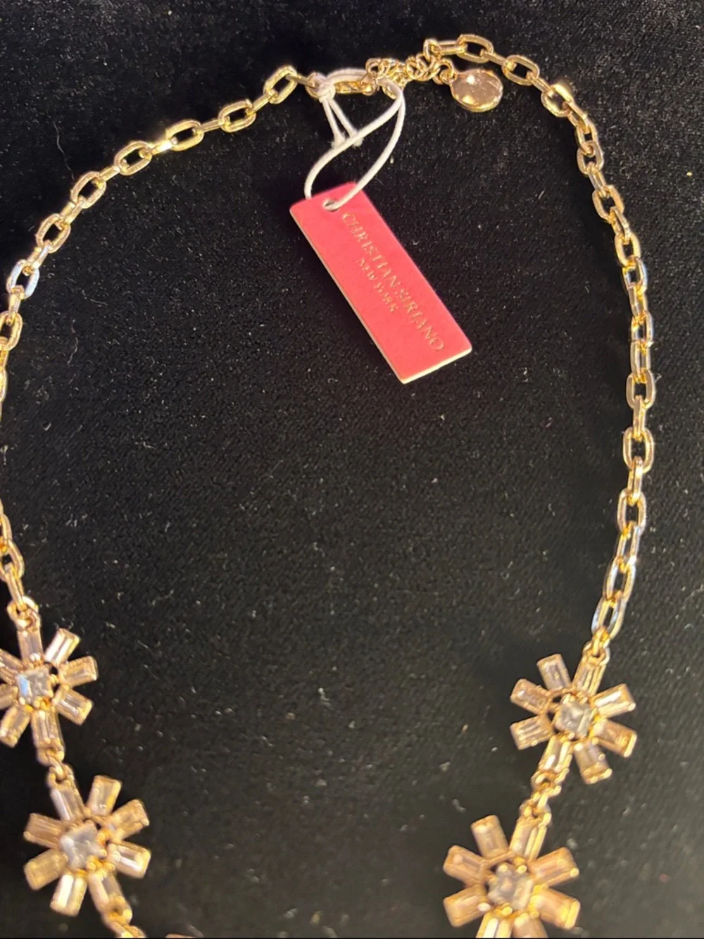 Christian Siriano Gold Floral Crystal Drop Necklace - Picture 3 of 4